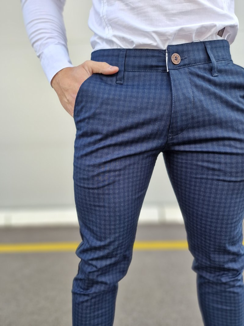 PANTALONE M.S. teget kockice