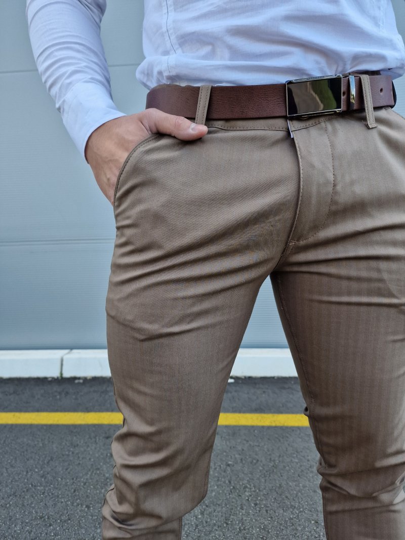PANTALONE M.S. braon kockice